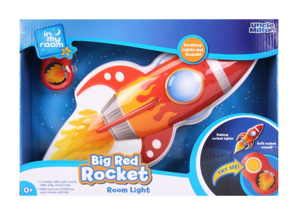 Ночник "Ракета" для малышей . 
Со световыми и звуковыми эффектами.
Требуется 3 батарейки типа АА и 2 батарейки типа ААА. 
Батарейки не входят в комплект.
